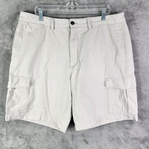 Men's Beige Chaps Cargo Shorts 100% Cotton 9.5" Inseam Size 40 - Picture 2 of 12